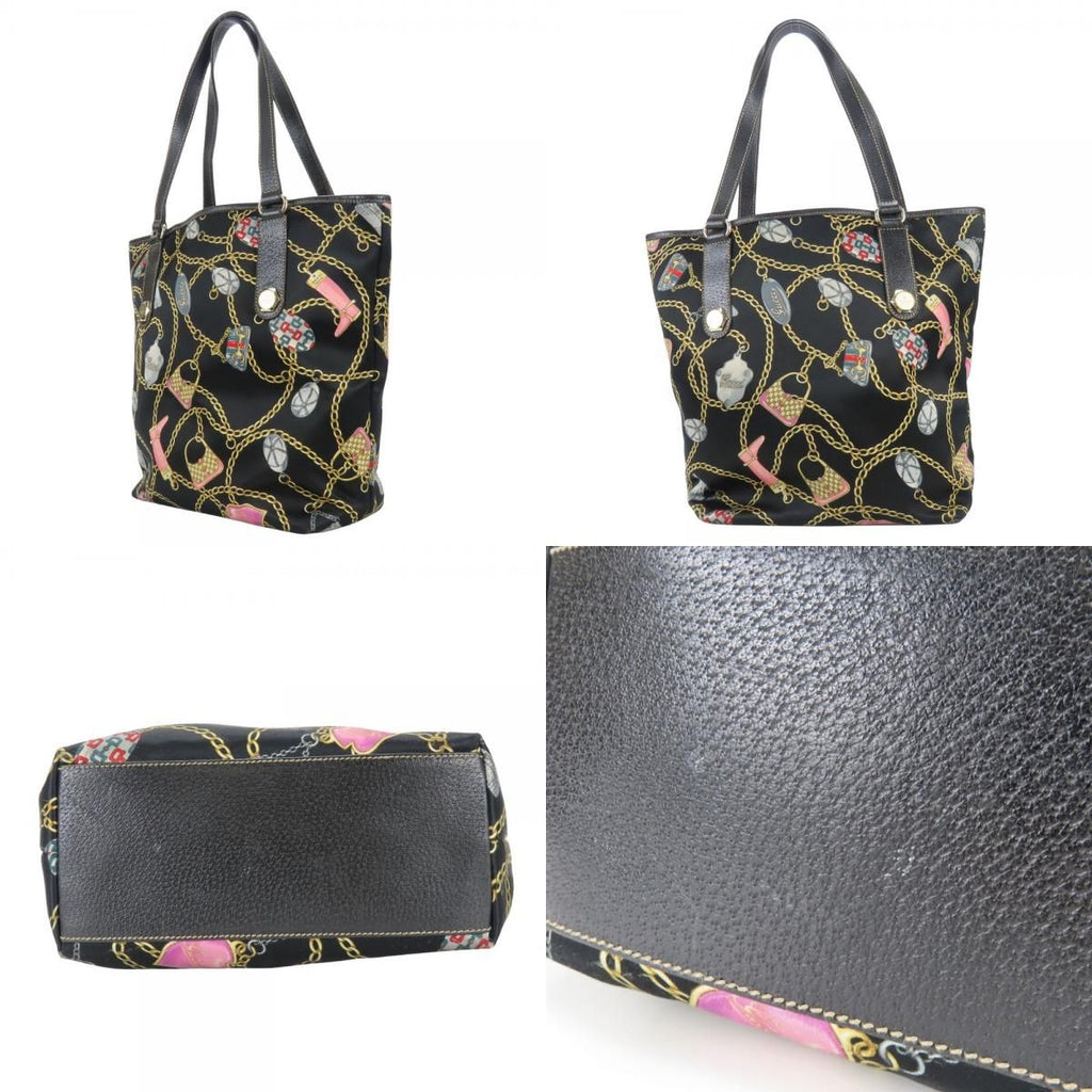 Gucci Tote Bag Satin Leather Black Multicolor — view 2