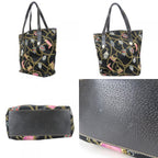 Gucci Tote Bag Satin Leather Black Multicolor — view 2