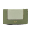 Celine Phoebe Philo Era Frame Bicolor Card Coin Purse Leather Green