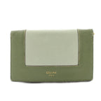 Celine Phoebe Philo Era Frame Bicolor Card Coin Purse Leather Green
