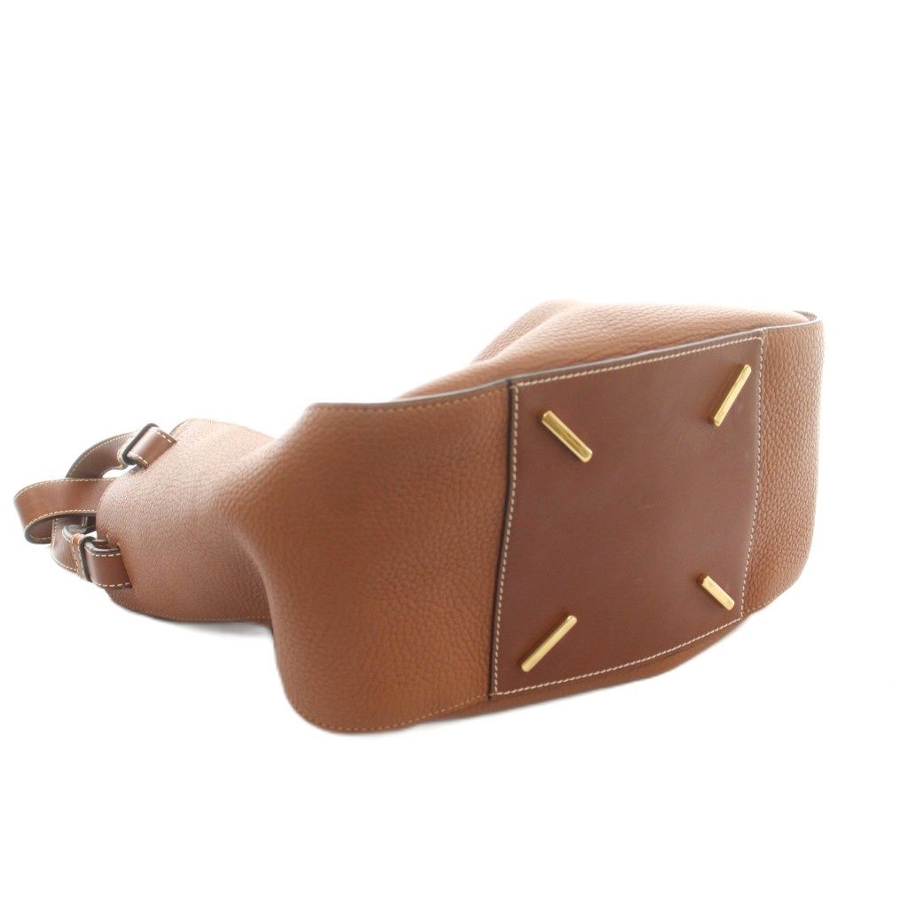 Loewe Hammock Bag 2-Way Hand Shoulder Leather Anagram Logo Solid Brown — view 6