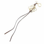 Loewe Anagram Bag Charm Key Holder Leather Brown Gold