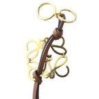 Loewe Anagram Bag Charm Key Holder Leather Brown Gold — view 5