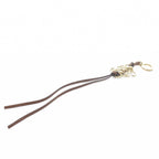 Loewe Anagram Bag Charm Key Holder Leather Brown Gold — view 3