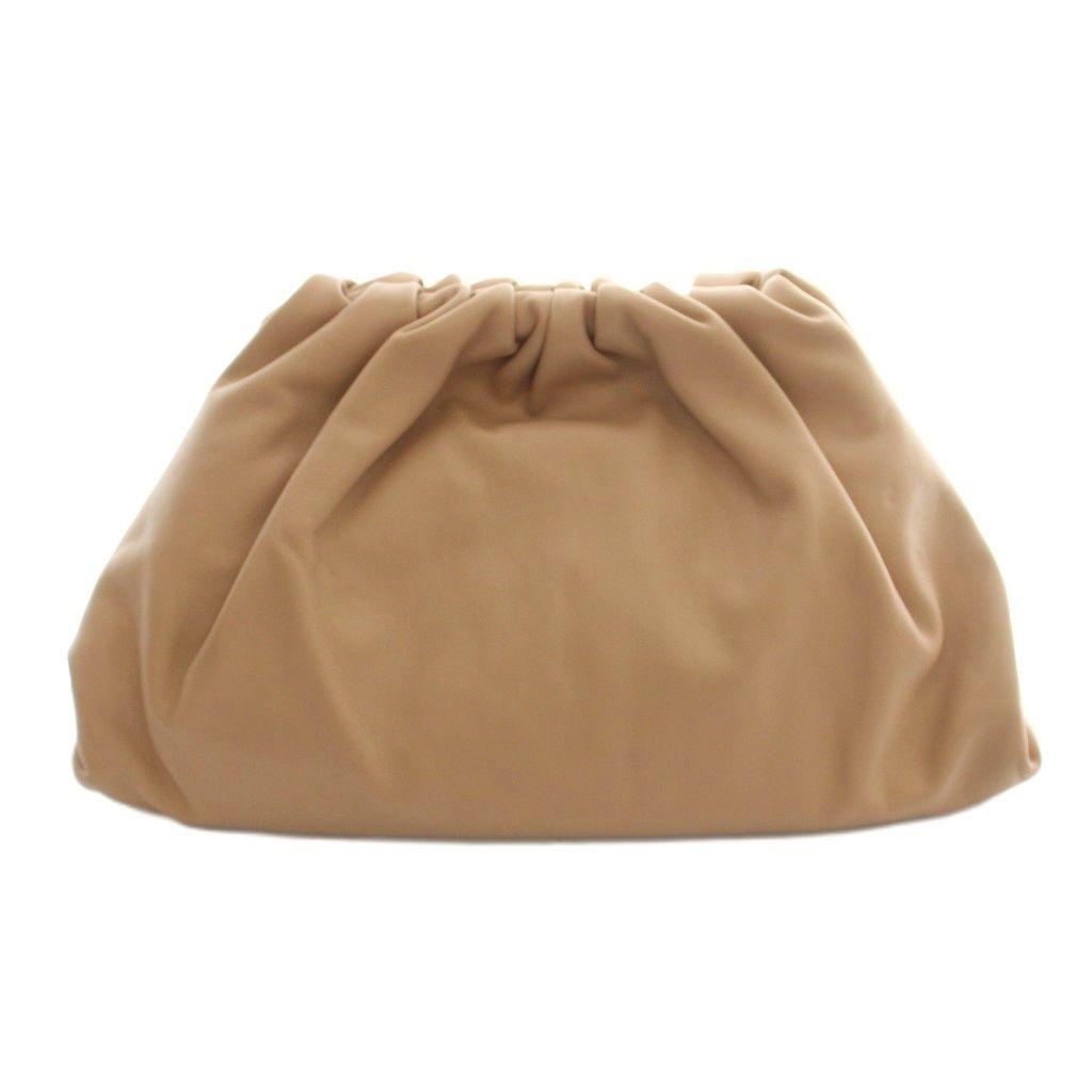 Bottega Veneta the Pouch Clutch Leather Solid Beige
