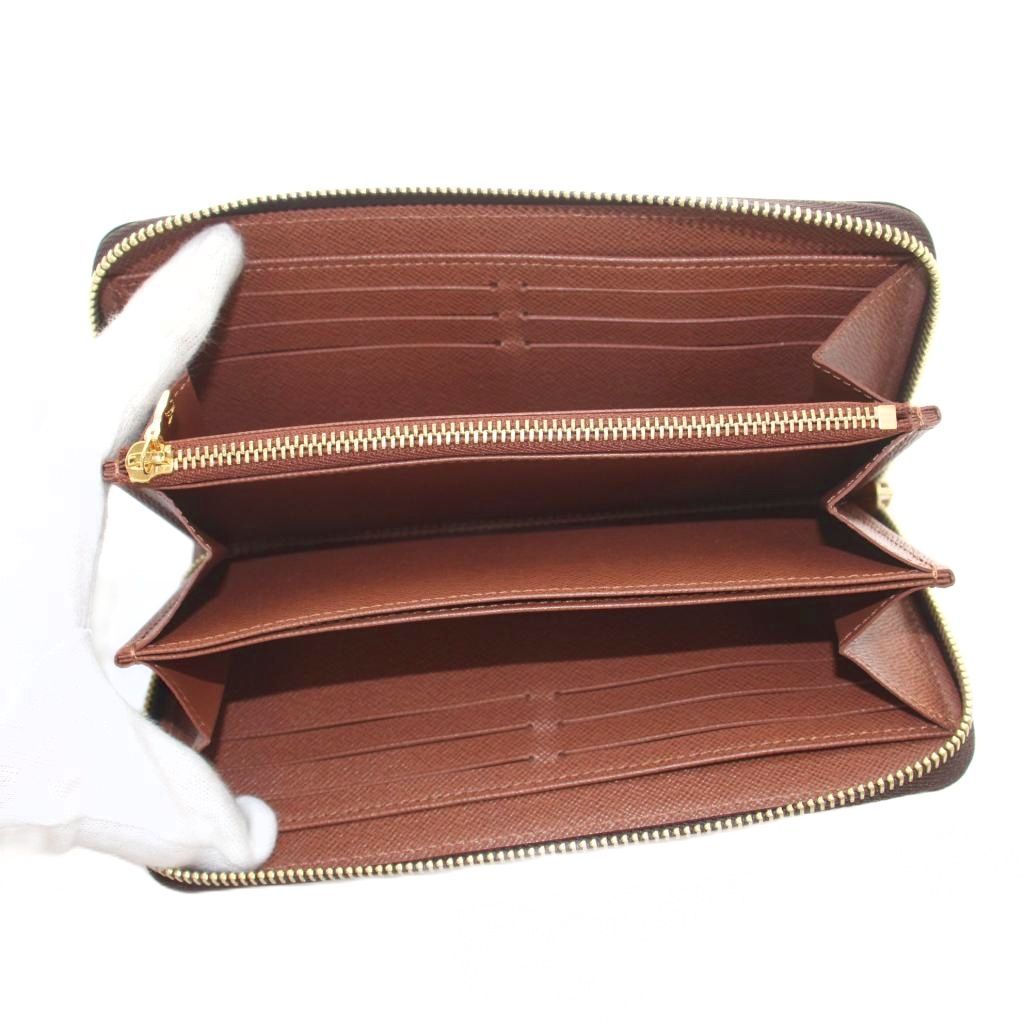 Louis Vuitton Zippy Wallet Zip Around Coin Purse Monogram Pattern Brown — view 5