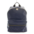 Louis Vuitton Taigarama Discovery Backpack Leather Monogram Canvas Logo Blue