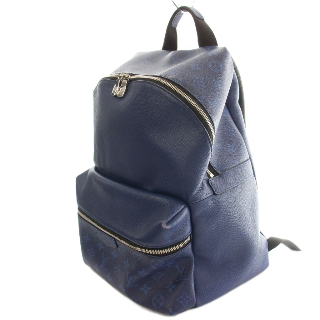 Louis Vuitton Taigarama Discovery Backpack Leather Monogram Canvas Logo Blue — view 2