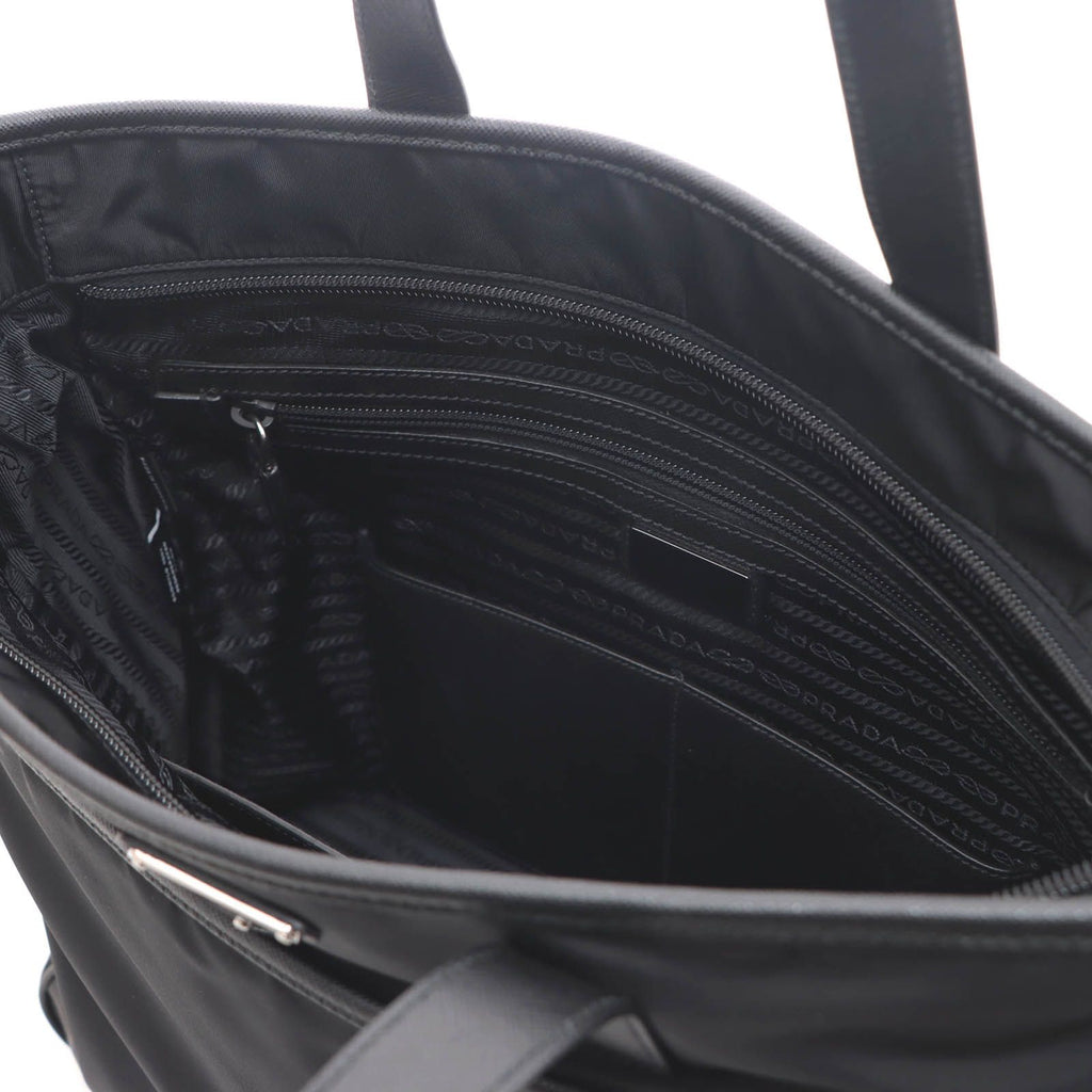 Prada Re-Nylon 2-Way Black Nylon Saffiano Tote Bag — view 7