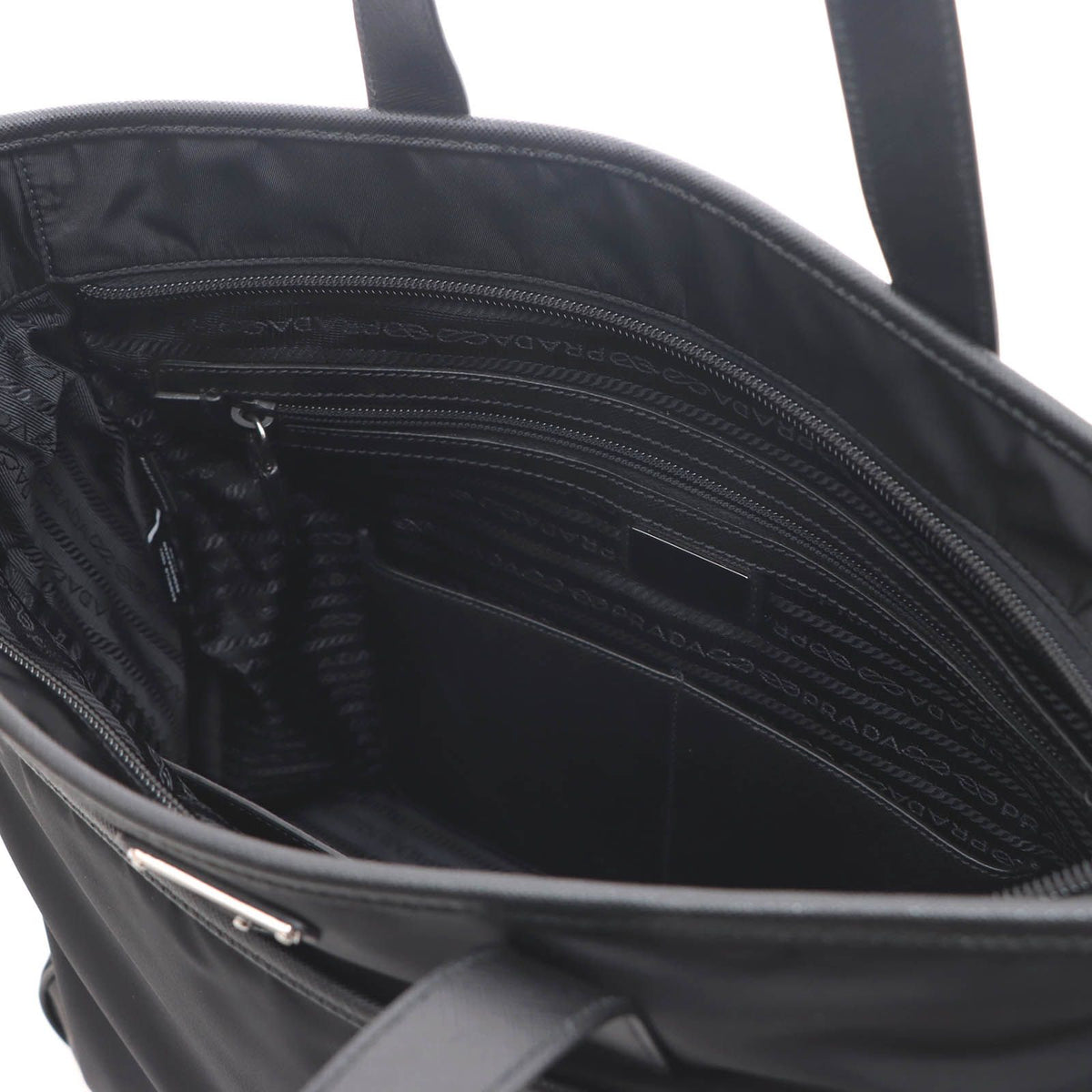 Prada Re-Nylon 2-Way Black Nylon Saffiano Tote Bag — view 7
