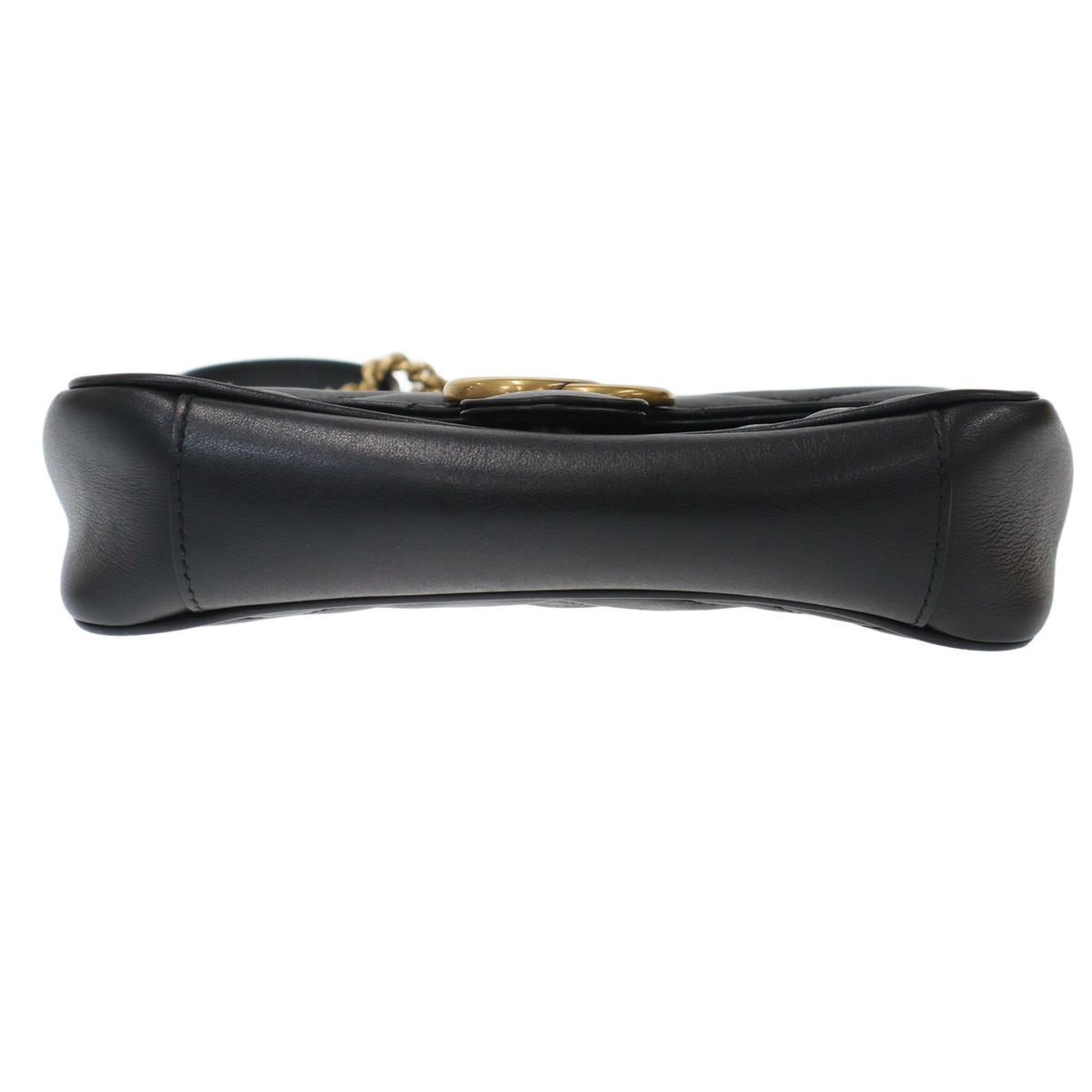 Gucci GG Marmont Small Leather Shoulder Bag Black — view 4