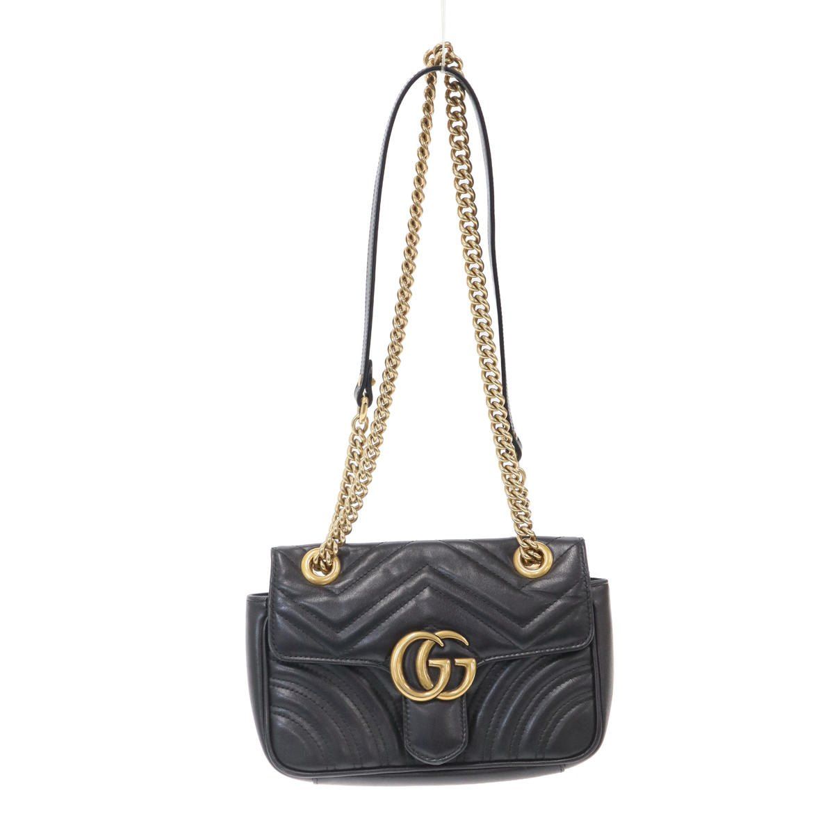 Gucci GG Marmont Small Leather Shoulder Bag Black