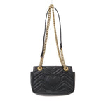 Gucci GG Marmont Small Leather Shoulder Bag Black — view 2