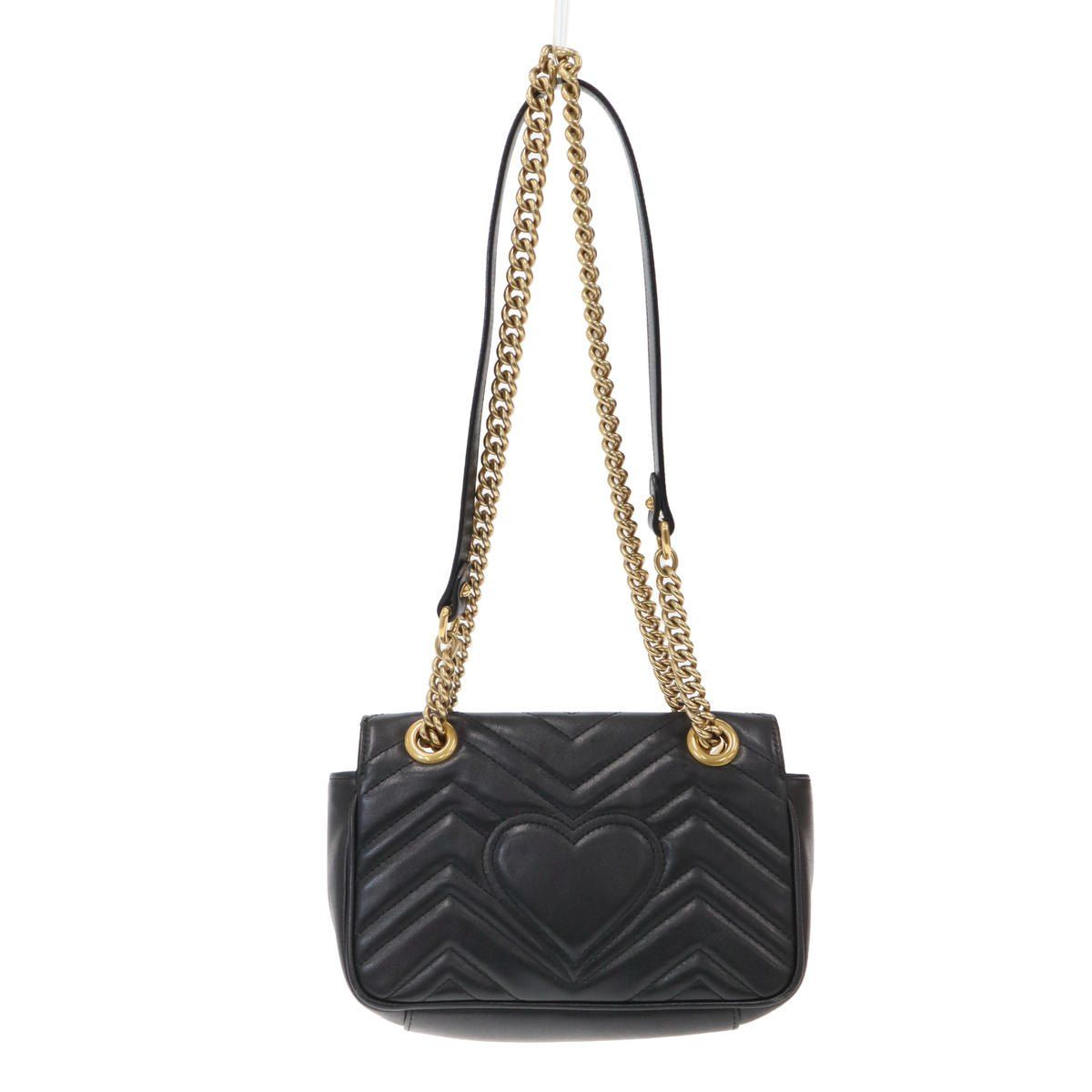 Gucci GG Marmont Small Leather Shoulder Bag Black — view 2