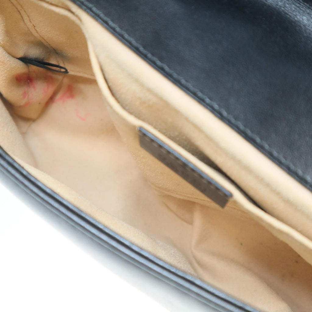 Gucci GG Marmont Small Leather Shoulder Bag Black — view 6