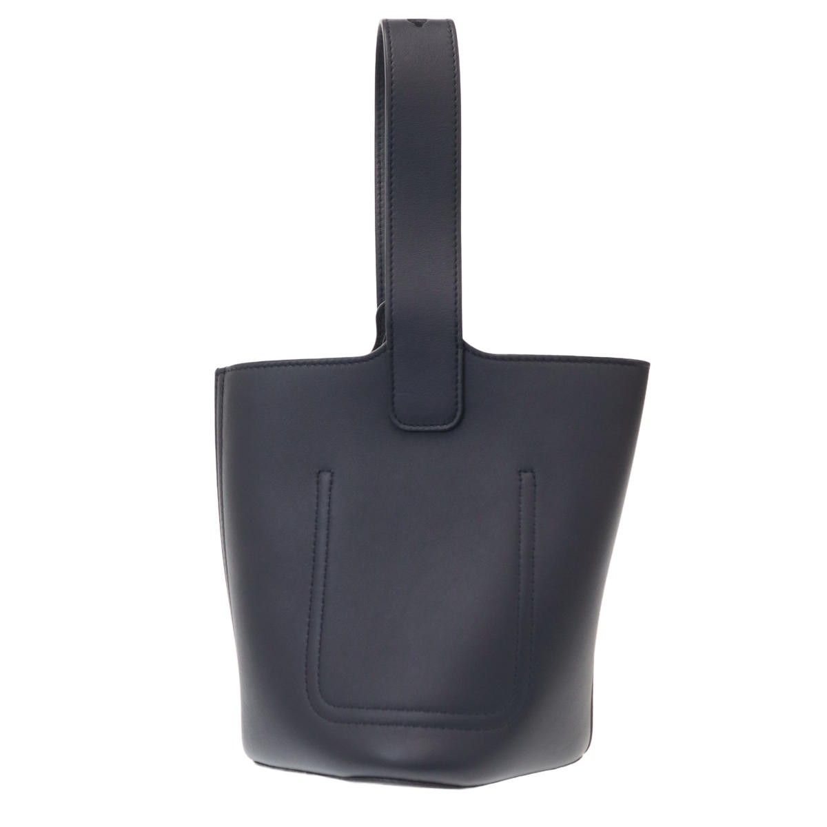 Loewe Pebble Bucket Leather Shoulder Bag Navy — view 2