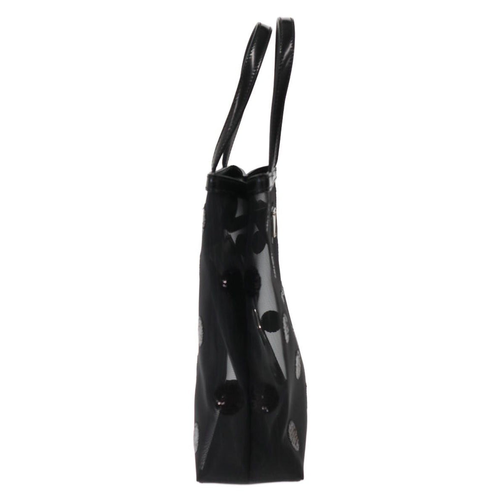 Prada Rete Ricamo Poi Sequin Dot Mesh Tote Bag Black — view 3