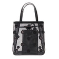 Prada Rete Ricamo Poi Sequin Dot Mesh Tote Bag Black