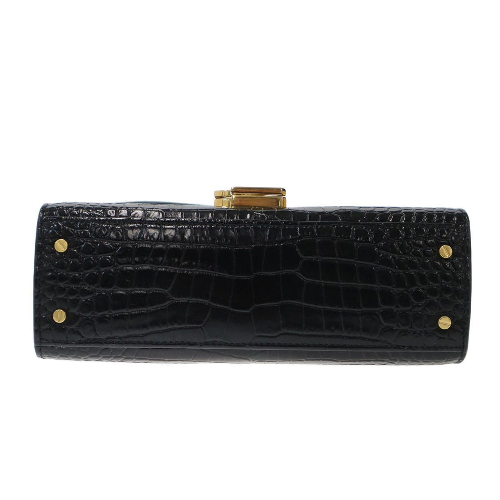 Saint Laurent Paris Cassandre Cassandra Mini Croco Embossed Top Handle — view 4
