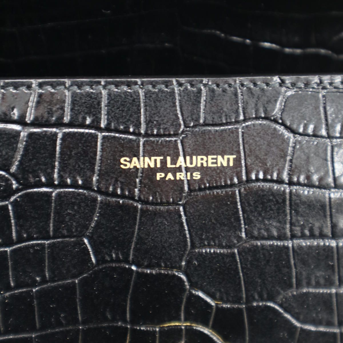 Saint Laurent Paris Cassandre Cassandra Mini Croco Embossed Top Handle — view 5