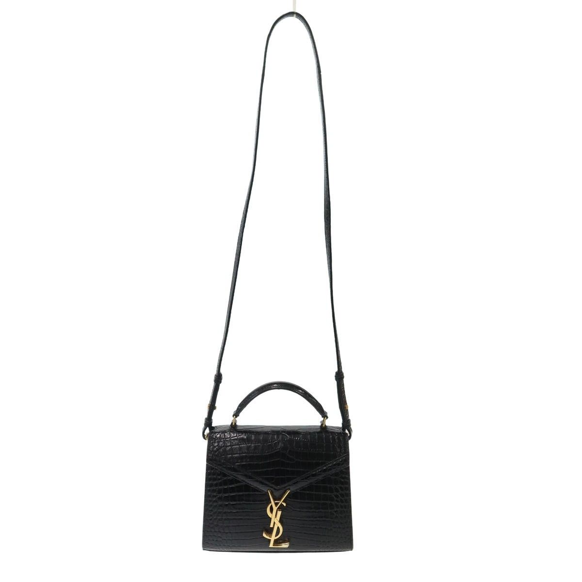 Saint Laurent Paris Cassandre Cassandra Mini Croco Embossed Top Handle