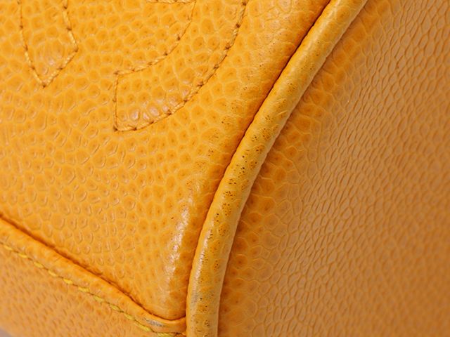 Chanel Triple CC Logo Backpack Yellow Caviar — view 8