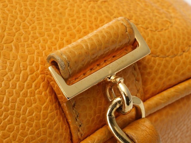 Chanel Triple CC Logo Backpack Yellow Caviar — view 6