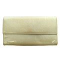 Dior Wallet Logo Trotter Pattern Patent Beige