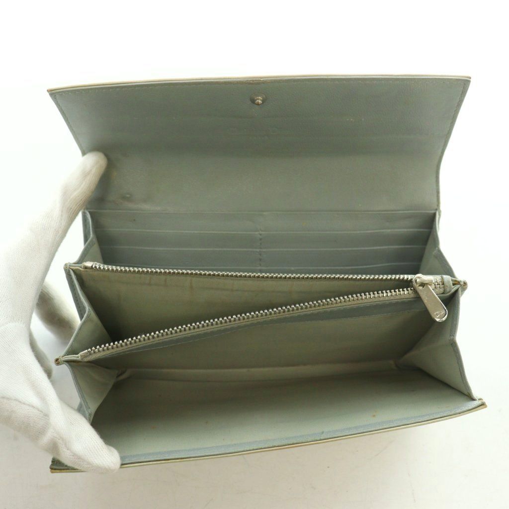Dior Wallet Logo Trotter Pattern Patent Beige — view 5