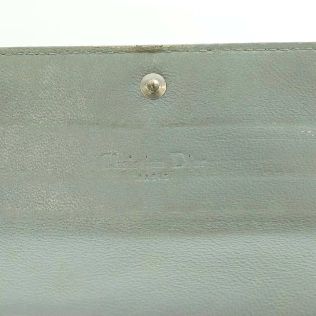 Dior Wallet Logo Trotter Pattern Patent Beige — view 4