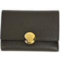 Loewe Pebble Vertical Wallet Small Trifold Leather Dark Khaki Green