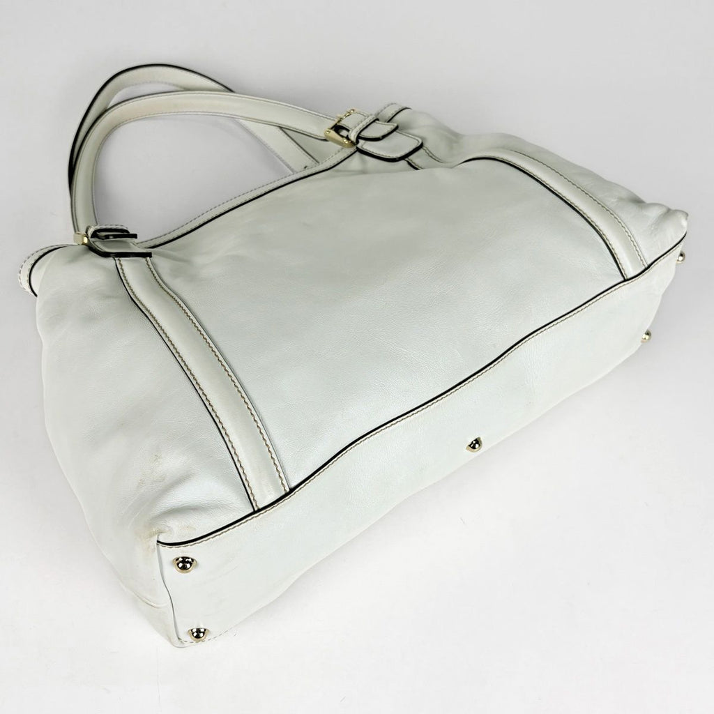 Gucci Tote Bag Newbrid Double G Leather White — view 2