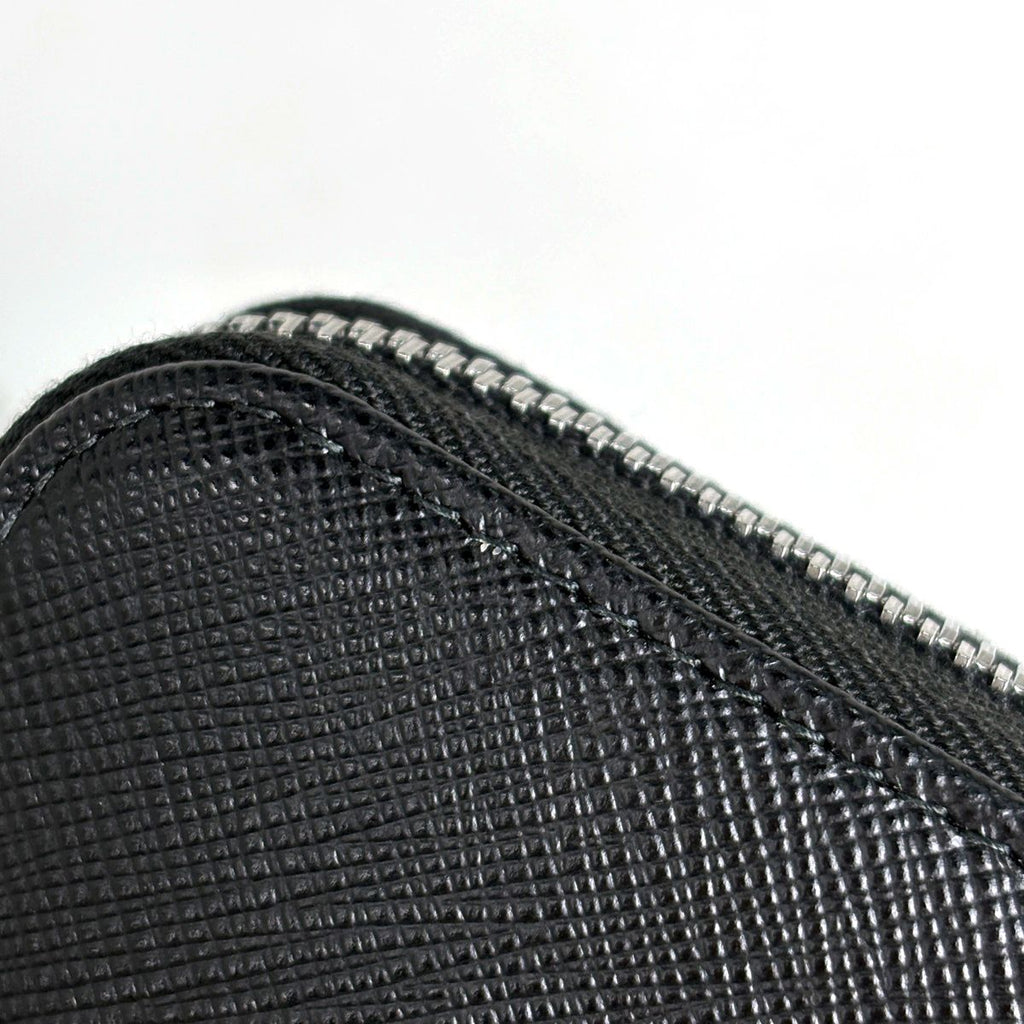 Prada Wallet Round Zip Saffiano Leather Nero — view 4