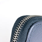 Prada Wallet Round Zip Saffiano Leather Navy — view 5