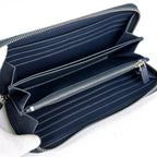 Prada Wallet Round Zip Saffiano Leather Navy — view 6
