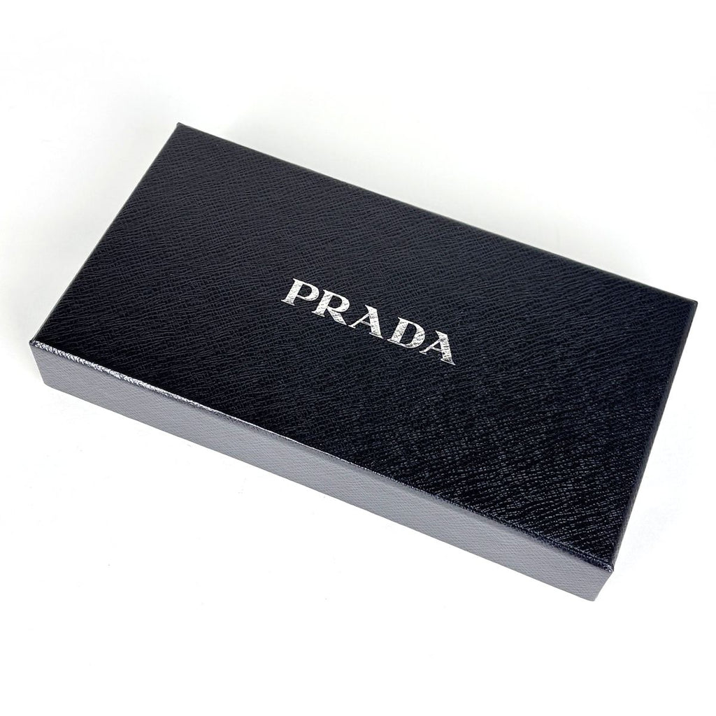 Prada Wallet Round Zip Saffiano Leather Navy — view 8