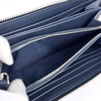 Prada Wallet Round Zip Saffiano Leather Navy — view 7