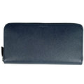Prada Wallet Round Zip Saffiano Leather Navy