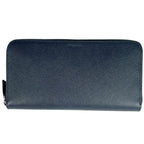 Prada Wallet Round Zip Saffiano Leather Navy