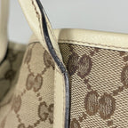 Gucci Tote Bag New Brit GG Pattern Canvas Beige White — view 5