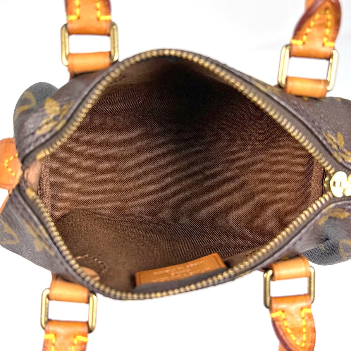 Louis Vuitton Mini Speedy Handbag 2-Way Monogram Brown — view 8