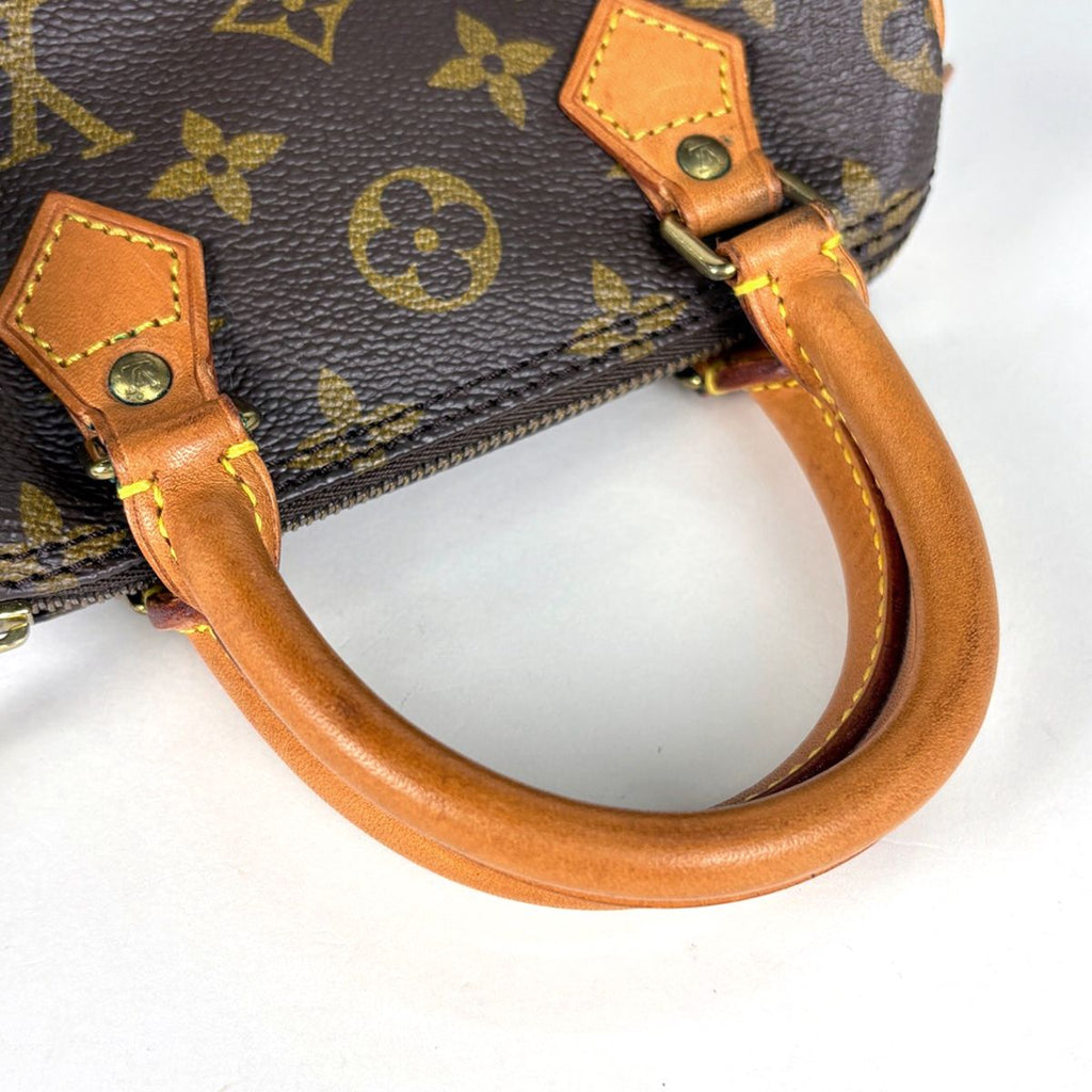 Louis Vuitton Mini Speedy Handbag 2-Way Monogram Brown — view 7