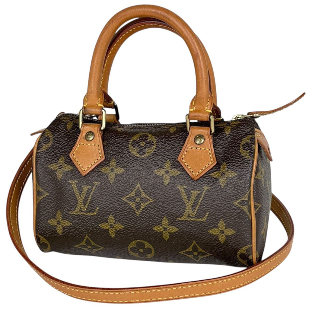 Louis Vuitton Mini Speedy Handbag 2-Way Monogram Brown