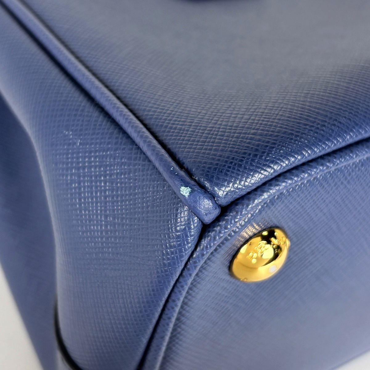 Prada Galleria Small Bag Handbag 2-Way Saffiano Leather Blue — view 3