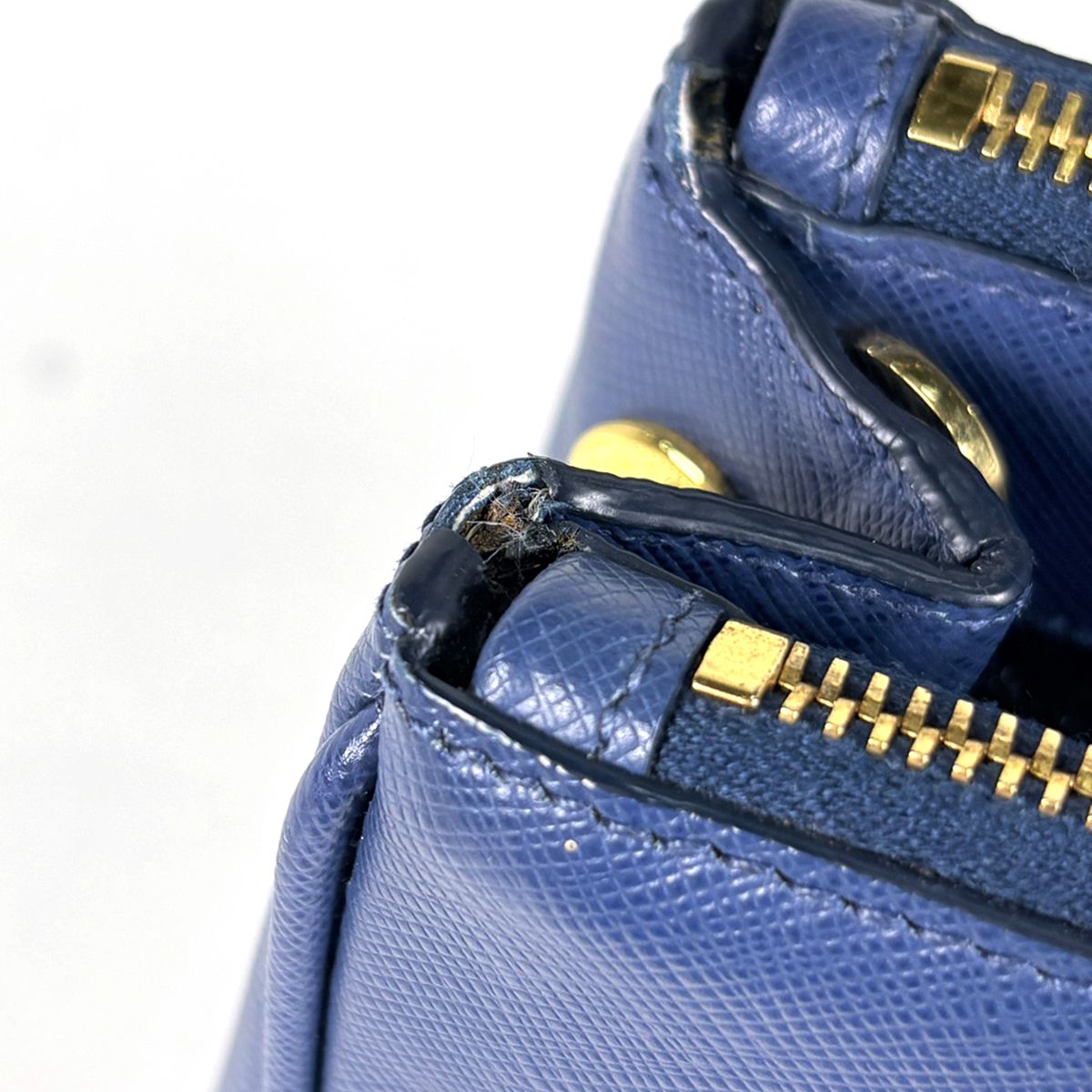 Prada Galleria Small Bag Handbag 2-Way Saffiano Leather Blue — view 4