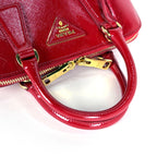 Prada Handbag Patent Saffiano Leather Rosso — view 6