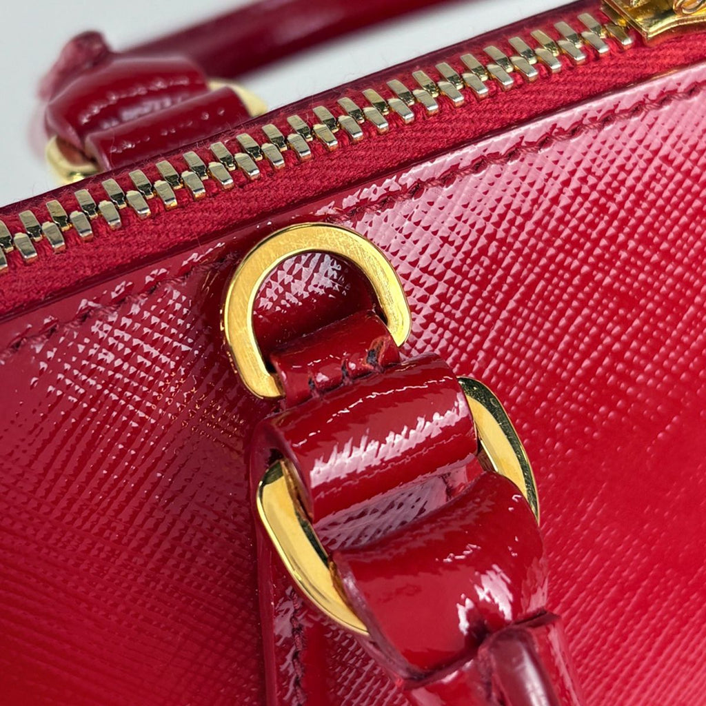Prada Handbag Patent Saffiano Leather Rosso — view 5