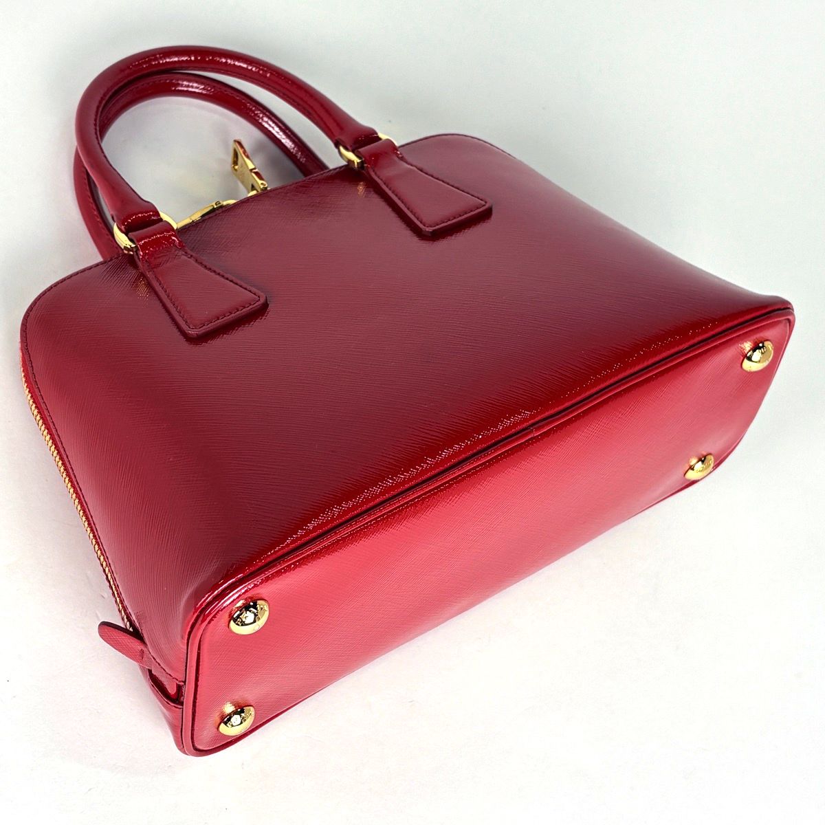 Prada Handbag Patent Saffiano Leather Rosso — view 2
