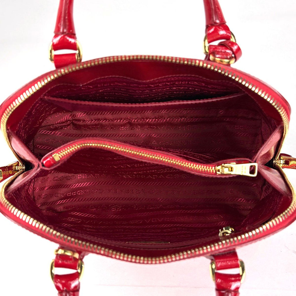 Prada Handbag Patent Saffiano Leather Rosso — view 7