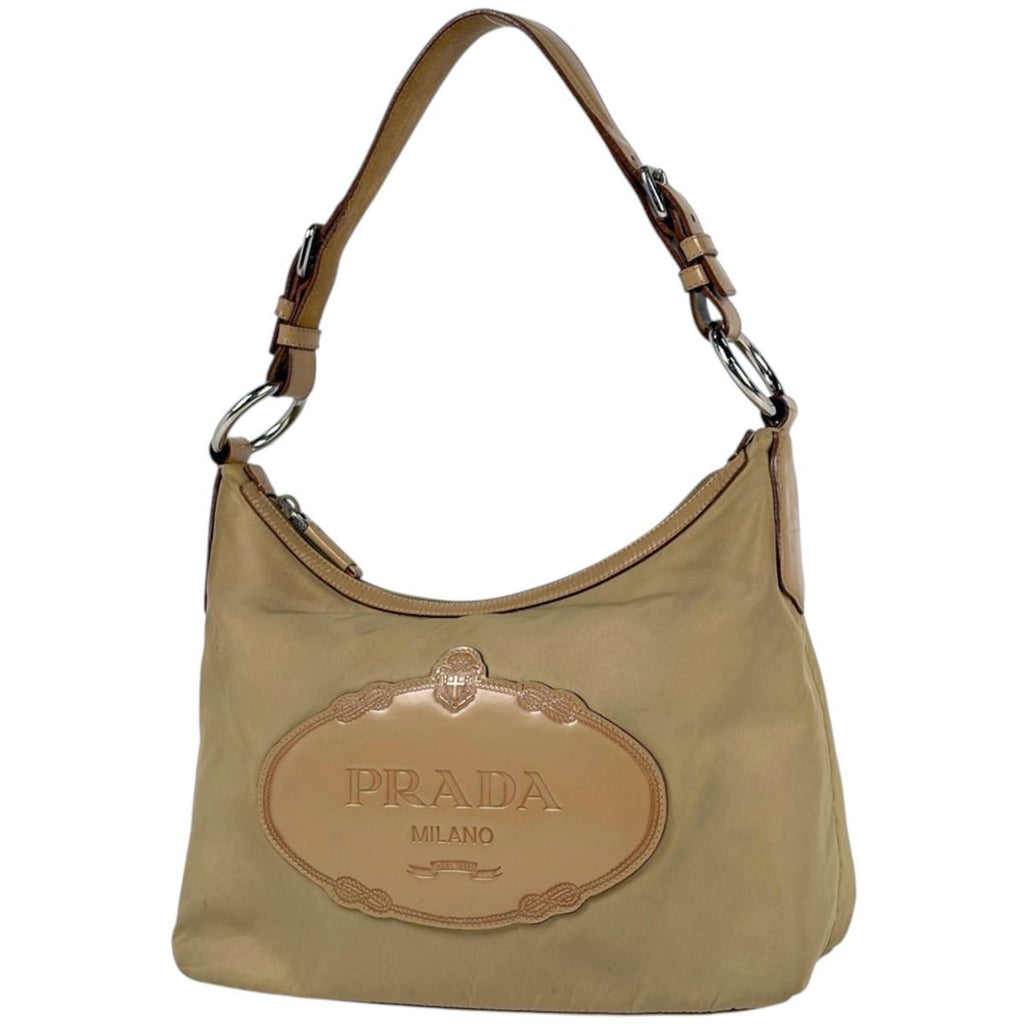Prada Shoulder Bag Nylon Beige